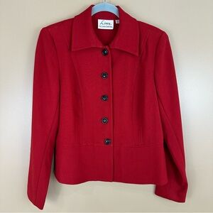 Linea by Louis Dell'Olio Women’s Red Blazer 12 Business Career Office